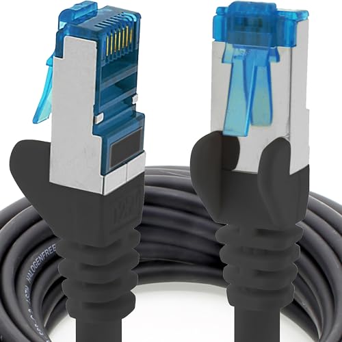 7,5m - CAT6a - Netzwerkkabel schwarz - 1 Stück CAT 6 A Patchkabel 10000 Mbit s SFTP PIMF 500 MHz kompatibel zu CAT5 CAT6 CAT7 DSL Internet Switch Router von 1aTTack.de