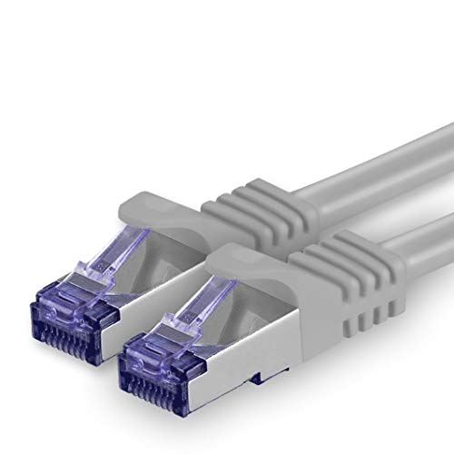 1aTTack.de Cat.7 Netzwerkkabel 2m - Grau - 1 Stück - Cat7 Patchkabel (SFTP/PIMF/LSZH) Rohkabel 10 Gb/s mit Rj 45 Stecker Cat.6a - 1 x 2 Meter Grau von 1aTTack.de