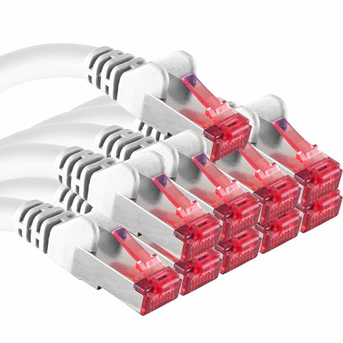 0,25 M - 10 Stück - Cat6 Ethernet LAN Kabel RJ45 - Weiß – Hochgeschwindigkeits-Netzwerkkabel für Streaming, Gaming, TV und Computer – Stabil und langlebig – Perfekt für Heimnetzwerk und Büro von 1aTTack.de
