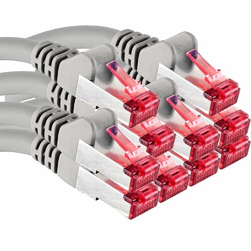 1 M - 10 Stück - Cat6 Ethernet LAN Kabel RJ45 - Grau – Hochgeschwindigkeits-Netzwerkkabel für Streaming, Gaming, TV und Computer – Stabil und langlebig – Perfekt für Heimnetzwerk und Büro 1 M - 10 Stück - Cat6 Ethernet LAN Kabel RJ45 - Grau – Hochgeschwindigkeits-Netzwerkkabel für Streaming, Gaming, TV und Computer – Stabil und langlebig – Perfekt für Heimnetzwerk und Büro von 1aTTack.de
