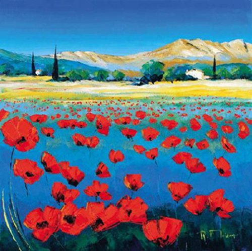 Richard Moisan - Coquelicots En Luberon Kunstdruck von 1art1 GmbH