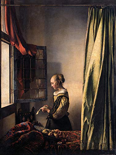 1art1 Johannes Vermeer Poster Brieflesendes Mädchen Am Offenen Fenster, 1657–1659 Kunstdruck Bild 80x60 cm von 1art1