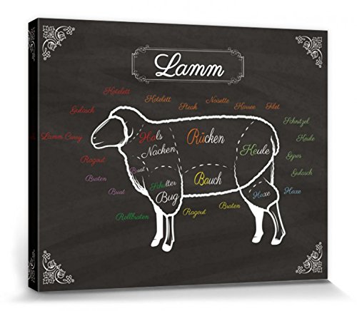 1art1 Kochkunst Poster Teilstücke Vom Lamm Bilder Leinwand-Bild Auf Keilrahmen | XXL-Wandbild Poster Kunstdruck Als Leinwandbild 50x40 cm 1art1 Kochkunst Poster Teilstücke Vom Lamm Bilder Leinwand-Bild Auf Keilrahmen | XXL-Wandbild Poster Kunstdruck Als Leinwandbild 50x40 cm von 1art1