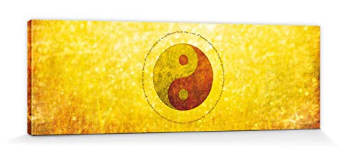 1art1 Inspiration Poster Himmel Und Erde, Wasser Und Feuer, Yin Und Yang Bilder Leinwand-Bild Auf Keilrahmen | XXL-Wandbild Poster Kunstdruck Als Leinwandbild 150x50 cm von 1art1