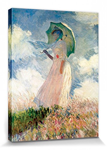 1art1 Claude Monet Poster Frau Mit Sonnenschirm 1886 Bilder Leinwand-Bild Auf Keilrahmen | XXL-Wandbild Poster Kunstdruck Als Leinwandbild 40x30 cm von 1art1