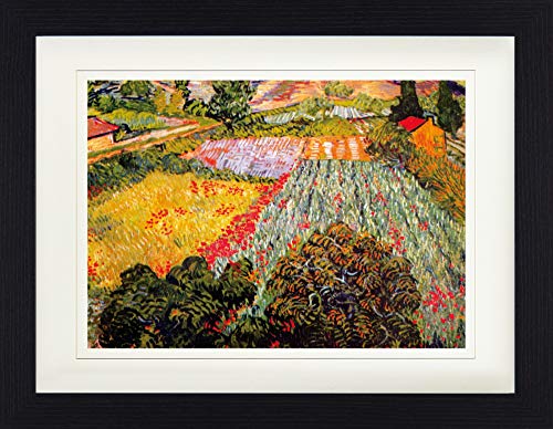 1art1 Vincent Van Gogh Poster Das Mohnblumenfeld, 1889 Gerahmtes Bild Mit Edlem Passepartout | Wand-Bilder | Im Bilderrahmen 40x30 cm von 1art1