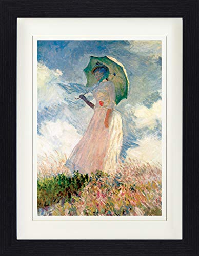 1art1 Claude Monet Poster Frau Mit Sonnenschirm 1886 Gerahmtes Bild Mit Edlem Passepartout | Wand-Bilder | Im Bilderrahmen 40x30 cm von 1art1