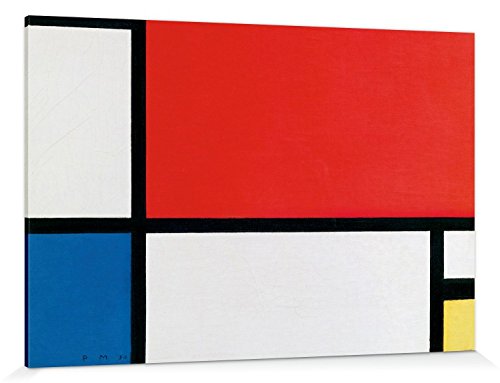 1art1 Piet Mondrian Poster Komposition II In Rot, Blau, Gelb, 1930 Bilder Leinwand-Bild Auf Keilrahmen | XXL-Wandbild Poster Kunstdruck Als Leinwandbild 180x120 cm von 1art1