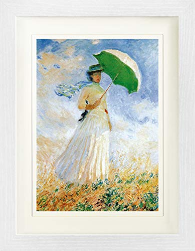 1art1 Claude Monet Poster Frau Mit Sonnenschirm, 1886 Gerahmtes Bild Mit Edlem Passepartout | Wand-Bilder | Im Bilderrahmen 40x30 cm von 1art1