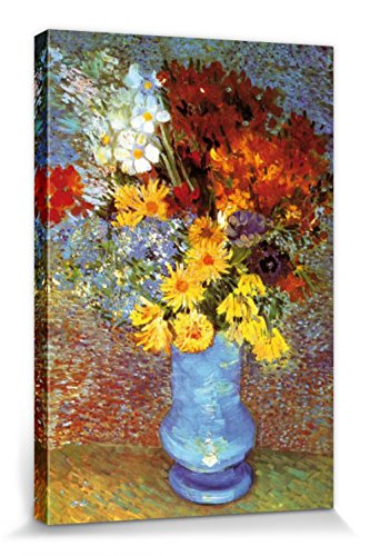 1art1 Vincent Van Gogh Poster Vase Mit Margeriten Und Anemonen, 1887 Bilder Leinwand-Bild Auf Keilrahmen | XXL-Wandbild Poster Kunstdruck Als Leinwandbild 120x80 cm von 1art1