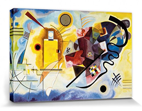 1art1 Wassily Kandinsky Poster Gelb Rot Blau, 1925 Bilder Leinwand-Bild Auf Keilrahmen | XXL-Wandbild Poster Kunstdruck Als Leinwandbild 120x80 cm von 1art1