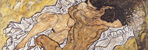 1art1 Egon Schiele Poster Die Umarmung, Die Liebenden II, 1917 Bilder Leinwand-Bild Auf Keilrahmen | XXL-Wandbild Poster Kunstdruck Als Leinwandbild 150x50 cm von 1art1