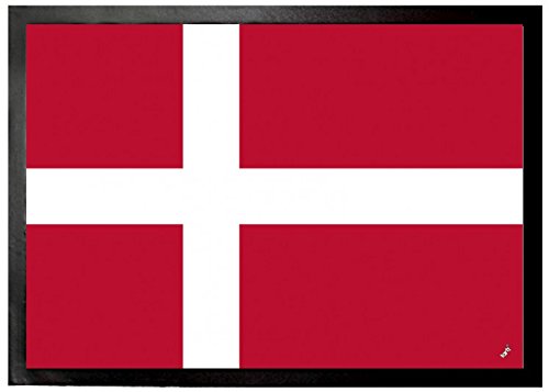1art1 Dänemark - Flaggen Der Welt Fußmatte Innenbereich und Außenbereich | Design Türmatte 70 x 50 cm von 1art1
