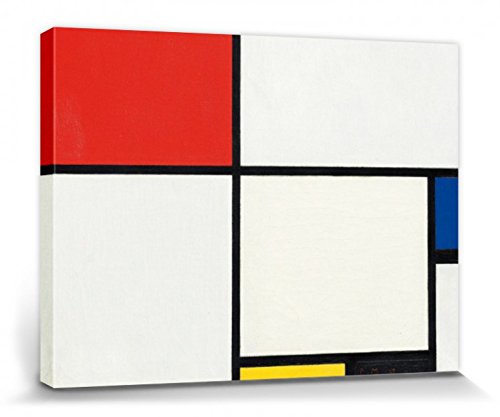 1art1 Piet Mondrian Poster Komposition Nr. III Mit Rot, Blau, Gelb Und Schwarz, 1929 Bilder Leinwand-Bild Auf Keilrahmen | XXL-Wandbild Poster Kunstdruck Als Leinwandbild 80x60 cm von 1art1