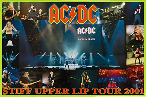 1art1 AC/DC Poster Plakat | Bild und Kunststoff-Rahmen - Stiff Upper Lip Tour 2001 (91 x 61cm) von 1art1