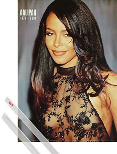 1art1 Aaliyah Plakat | Bild (91x61 cm) See Thru + EIN Paar Posterleisten, Transparent von 1art1