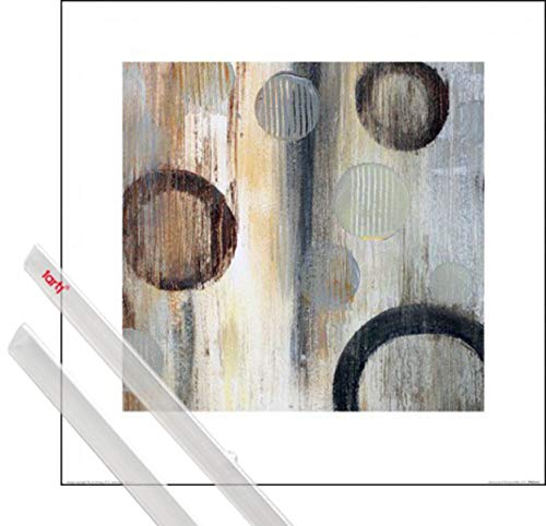 1art1 Abstrakte Kunst Kunstdruck (40x40 cm) Dunkle Kreise + EIN Paar Posterleisten, Transparent von 1art1