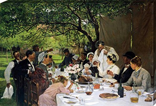 1art1 Albert Auguste Fourié Poster Hochzeitsmahl Bei Yport, 1886 Bilder Leinwand-Bild Auf Keilrahmen | XXL-Wandbild Poster Kunstdruck Als Leinwandbild 120x80 cm von 1art1