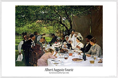 1art1 Albert Auguste Fourié Poster Plakat | Bild und Kunststoff-Rahmen - Hochzeitsmahl Bei Yport, 1886 (91 x 61cm) von 1art1