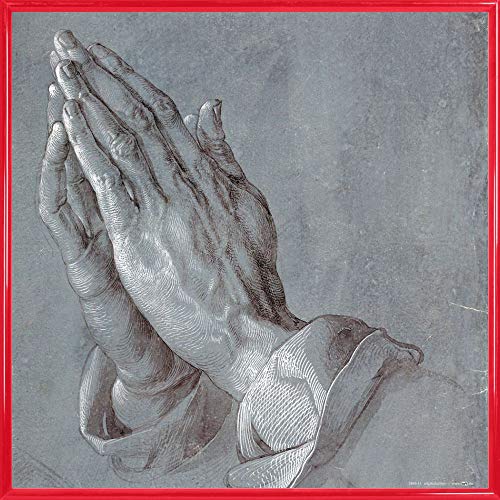 1art1 Albrecht Dürer Poster Kunstdruck Bild und Kunststoff-Rahmen - Betende Hände, 1508 (40 x 40cm) von 1art1