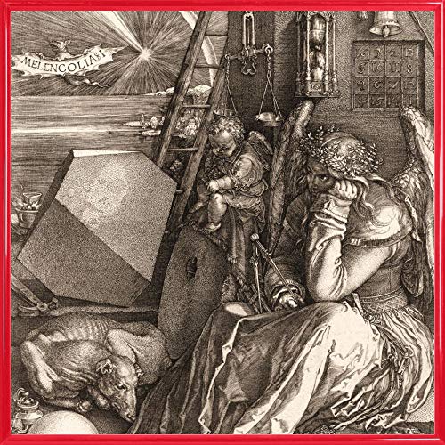 1art1 Albrecht Dürer Poster Kunstdruck Bild und Kunststoff-Rahmen - Melencolia I, Die Melancholie, 1514, Sepia (40 x 40cm) von 1art1