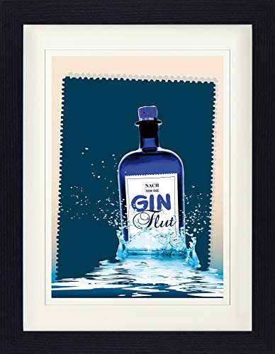1art1 Alkoholische Getränke Poster Nach Mir Die Gin-Flut Gerahmtes Bild Mit Edlem Passepartout | Wand-Bilder | Im Bilderrahmen 40x30 cm von 1art1