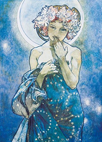 1art1 Alphonse Mucha Der Mond, 1902, 2-Teilig Selbstklebende Fototapete Poster-Tapete 250x180 cm von 1art1