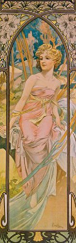 1art1 Alphonse Mucha Die Vier Tageszeiten, Der Morgen, 1899, 1-Teilig Fototapete Poster-Tapete 250x79 cm von 1art1