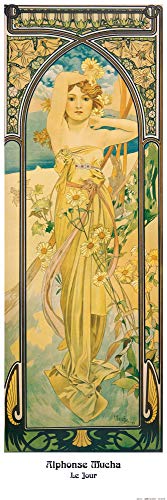 1art1 Alphonse Mucha Poster Le Jour Kunstdruck Bild 91x30 cm von 1art1