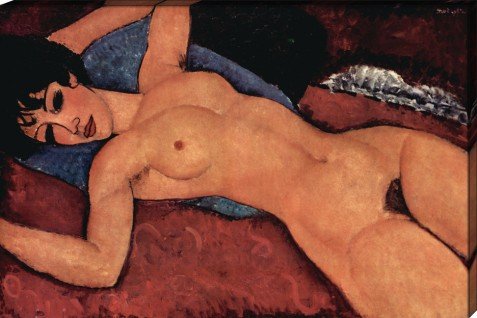 1art1 Amedeo Modigliani Poster Liegender Akt, 1917 Bilder Leinwand-Bild Auf Keilrahmen | XXL-Wandbild Poster Kunstdruck Als Leinwandbild 120x80 cm von 1art1