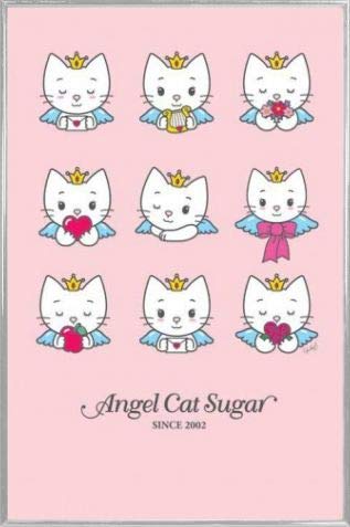 1art1 Angel Cat Sugar Poster Plakat | Bild und Kunststoff-Rahmen - 9 Leben, Engels-Kätzchen (91 x 61cm) von 1art1