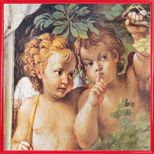 1art1 Annibale Carracci Poster Kunstdruck Bild und Kunststoff-Rahmen - Wispernde Engel, Detail Aus Diana Und Endymion, 1597 (40 x 40cm) von 1art1