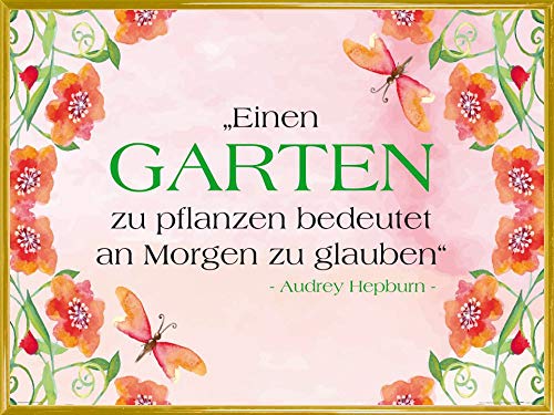 1art1 Audrey Hepburn Poster Kunstdruck Bild und Kunststoff-Rahmen - Einen Garten Zu Pflanzen Bedeutet An Morgen Zu Glauben (80 x 60cm) von 1art1