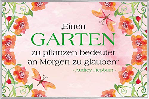 1art1 Audrey Hepburn Poster Plakat | Bild und Kunststoff-Rahmen - Einen Garten Zu Pflanzen Bedeutet An Morgen Zu Glauben (91 x 61cm) von 1art1