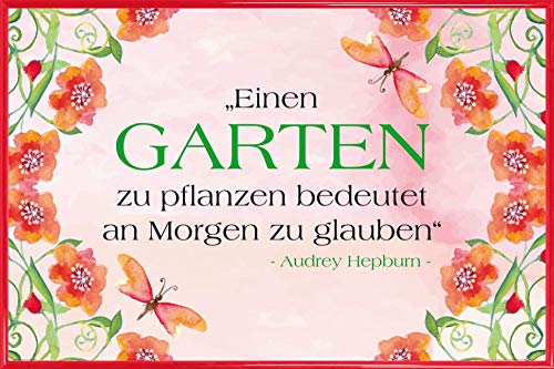 1art1 Audrey Hepburn Poster Plakat | Bild und Kunststoff-Rahmen - Einen Garten Zu Pflanzen Bedeutet An Morgen Zu Glauben (91 x 61cm) von 1art1