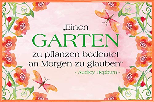 1art1 Audrey Hepburn Poster Plakat | Bild und Kunststoff-Rahmen - Einen Garten Zu Pflanzen Bedeutet An Morgen Zu Glauben (91 x 61cm) von 1art1