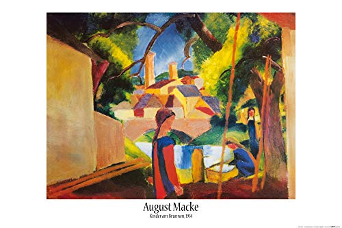 1art1 August Macke Poster Kinder Am Brunnen, 1914 Plakat | Bild 91x61 cm von 1art1