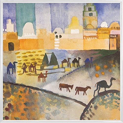 1art1 August Macke Poster Kunstdruck Bild und Kunststoff-Rahmen - Kairouan I, 1914 (40 x 40cm) von 1art1