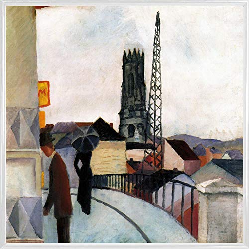 1art1 August Macke Poster Kunstdruck Bild und Kunststoff-Rahmen - Kathedrale Zu Freiburg In Der Schweiz, 1914 (40 x 40cm) von 1art1