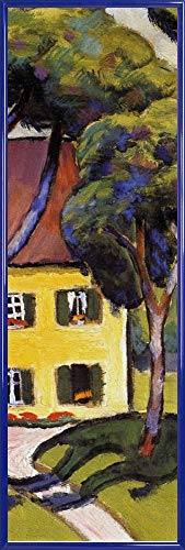 1art1 August Macke Poster Kunstdruck Bild und Kunststoff-Rahmen - Staudacherhaus Am Tegernsee, 1910 (91 x 30cm) von 1art1