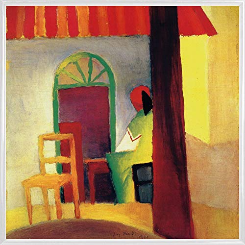 1art1 August Macke Poster Kunstdruck Bild und Kunststoff-Rahmen - Türkisches Cafe I, 1914 (40 x 40cm) von 1art1