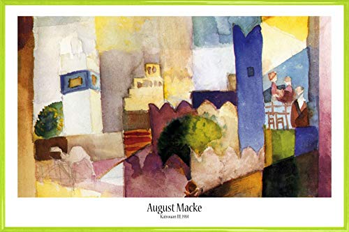 1art1 August Macke Poster Plakat | Bild und Kunststoff-Rahmen - Kairouan III (91 x 61cm) von 1art1