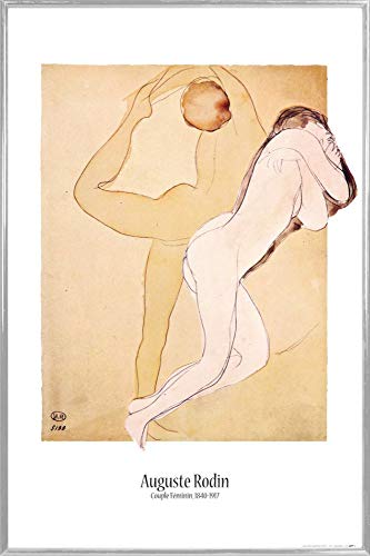 1art1 Auguste Rodin Poster Plakat | Bild und Kunststoff-Rahmen - Weibliches Paar, 1840-1917 (91 x 61cm) von 1art1
