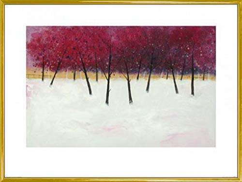 1art1 Bäume Poster Kunstdruck Bild und Kunststoff-Rahmen - Red Trees On White, Stuart Roy (80 x 60cm) von 1art1