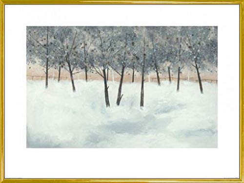 1art1 Bäume Poster Kunstdruck Bild und Kunststoff-Rahmen - Silver Trees On White, Stuart Roy (80 x 60cm) von 1art1