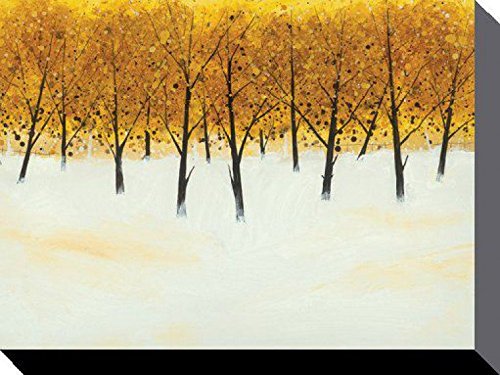 1art1 Bäume Poster Yellow Trees On White, Stuart Roy Bilder Leinwand-Bild Auf Keilrahmen | XXL-Wandbild Poster Kunstdruck Als Leinwandbild 80x60 cm von 1art1
