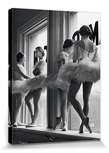 1art1 Ballett Poster Ballerinas Auf Der Fensterbank des Proberaums Bilder Leinwand-Bild Auf Keilrahmen | XXL-Wandbild Poster Kunstdruck Als Leinwandbild 80x60 cm von 1art1