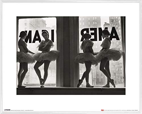 1art1 Ballett Poster Kunstdruck Bild und Kunststoff-Rahmen - Tänzerinnen Auf Der Fensterbank des Proberaums (50 x 40cm) von 1art1