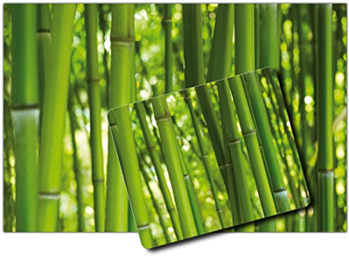 1art1 Bambus, Bambuswald 1 Kunstdruck Bild (120x80 cm) + 1 Mauspad (23x19 cm) Geschenkset von 1art1
