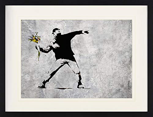 1art1 Banksy Poster Der Blumenwerfer, Graffiti Streetart Gerahmtes Bild Mit Edlem Passepartout | Wand-Bilder | Im Bilderrahmen 80x60 cm 1art1 Banksy Poster Der Blumenwerfer, Graffiti Streetart Gerahmtes Bild Mit Edlem Passepartout | Wand-Bilder | Im Bilderrahmen 80x60 cm von 1art1